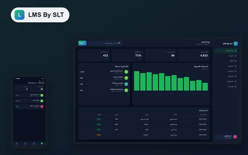 LMS By SLT — منصّة تعلّم ثنائيّة اللغة بشهادات مخصّصة